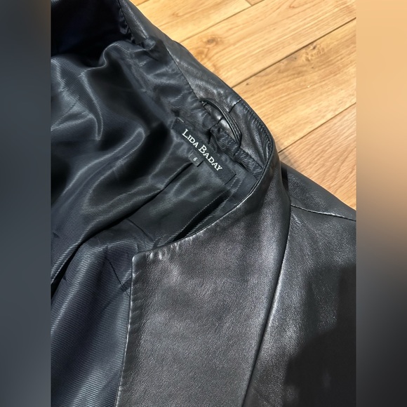 Excellent Condition Vintage 100% Lambskin Leather Long Jacket Trench Coat - Picture 7 of 16